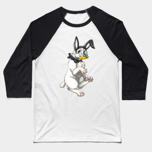 Bobtail BunnyCat: Cream Point (Black) Baseball T-Shirt